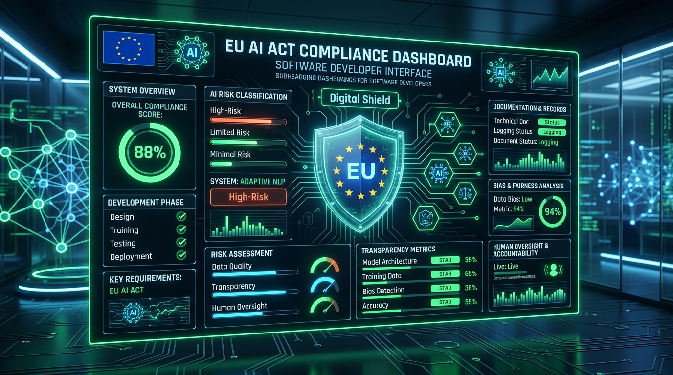 Enterprise EU AI Act compliance dashboard and risk governance interface